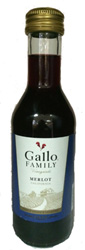 Mini bottle of Gallo Merlot wine