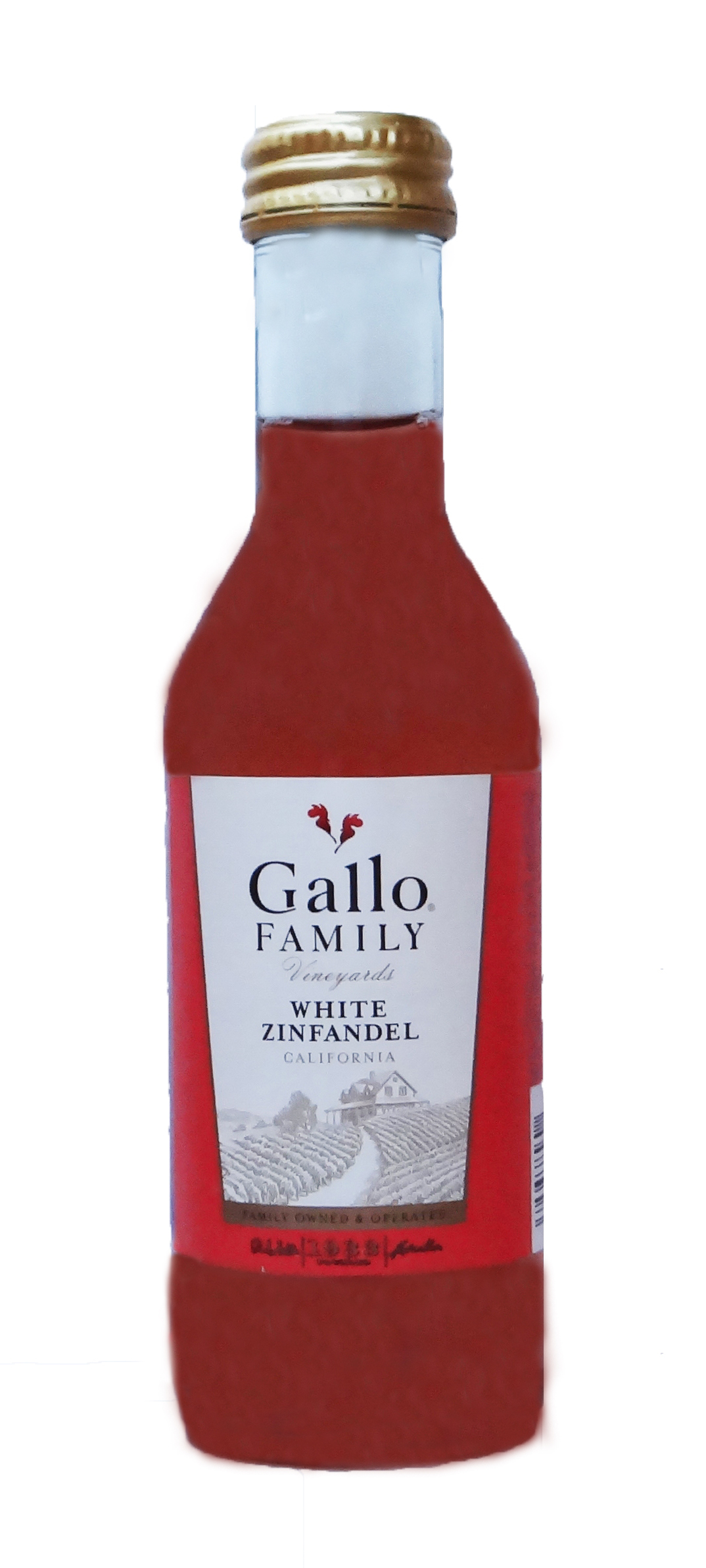 Mini bottle of Gallo White Zinfandel wine