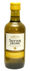 Mini bottle of Sutter Home Chardonnay wine