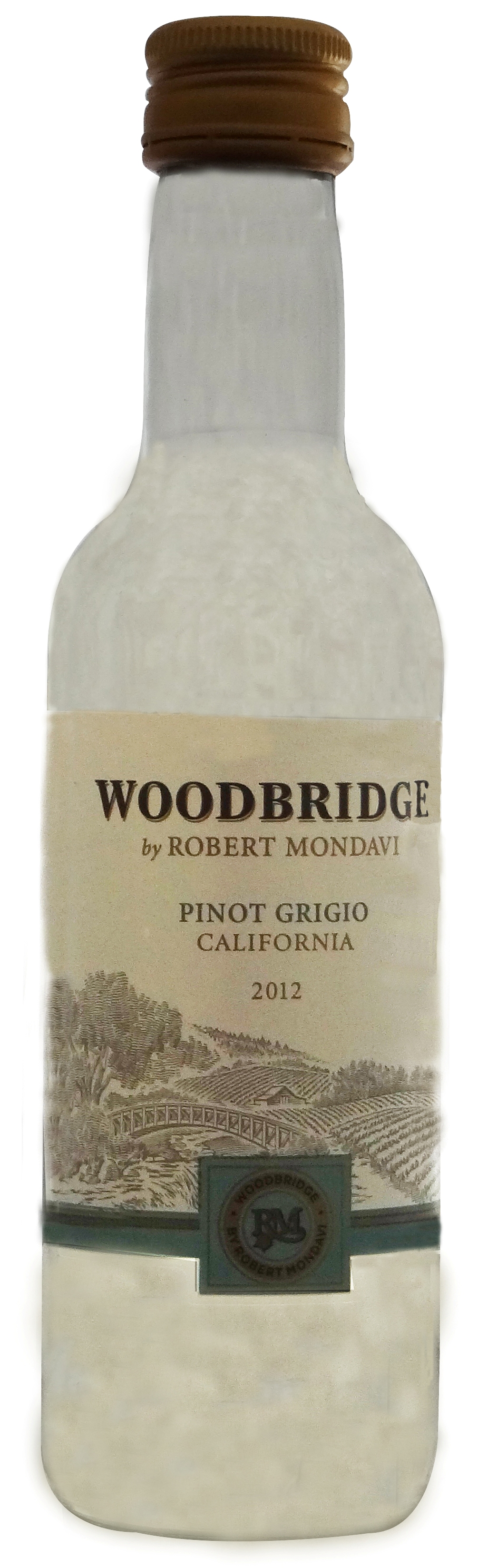 Mini bottle of Woodbridge Pinot Grigio wine